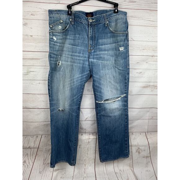 Rock & Republic Neil Jeans Straight Mens 38 X 30 Distressed Denim‎ - Picture 1 of 11